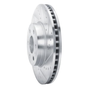 Chevrolet Colorado Brake Rotor (1) - Front Right - R1 Concepts - Drilled & Slotted - Silver - `21-`22